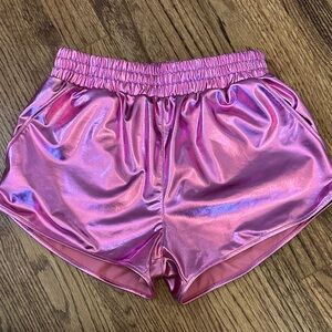 Vibrant Pink Kids' Shiny Shorts